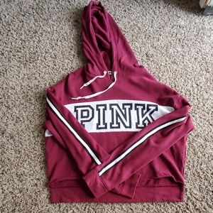 Burgundy Victoria Secret Pink Hoodie
